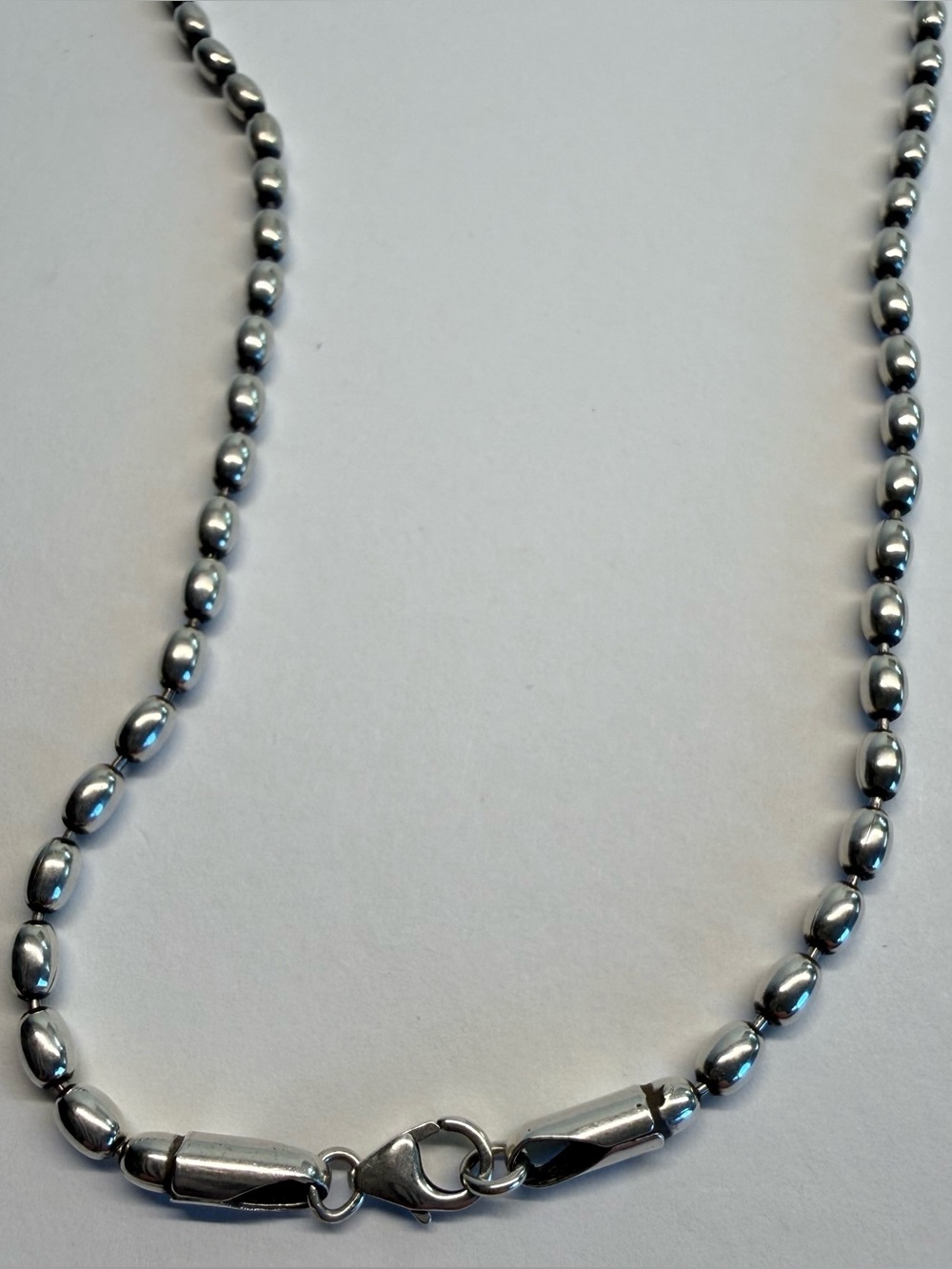 Heidi J Hale Sterling Silver 3mm Oval Beaded Necklace 16” - Picture 4 of 6